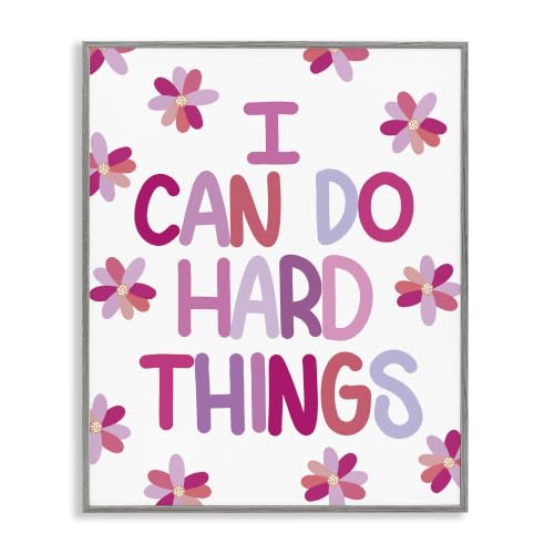 'I Can Do Hard Things Humorous Floral Pattern'| Framed Giclee Art