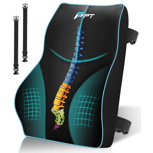 Sotor Cojín Lumbar, Cojín Lumbar Silla Oficina, Cojín Lumbar Coche Apoyo con Esponja Memoria para Silla Coche Oficina, Cojín Lumbar Silla Oficina Respaldo Alivio del Fatiga de Espalda - Negro