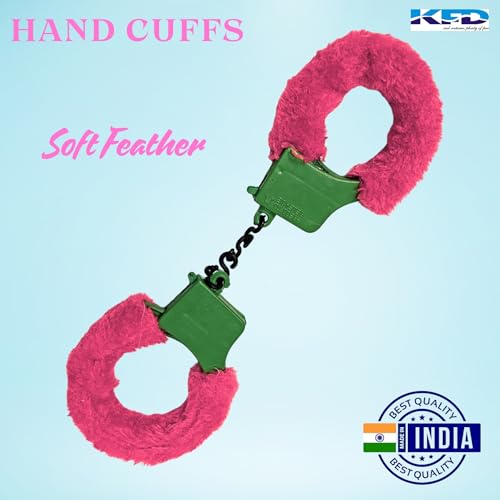 Image of Kaku Fancy Dresses Hand Cuffs for Kids /Phenovo Police Cop Sheriff Officer Handcuff Toy /Police Role Play Costume Accessories Metal Fur Handcuffs /Hathkadi Toy