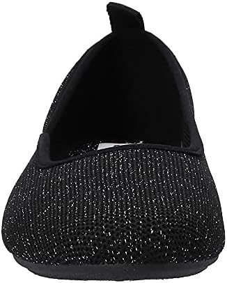 Easy Street Women's Fe Ballet Flat Sneaker, Black Metallic Knit, 7 X-Wide | Image 4