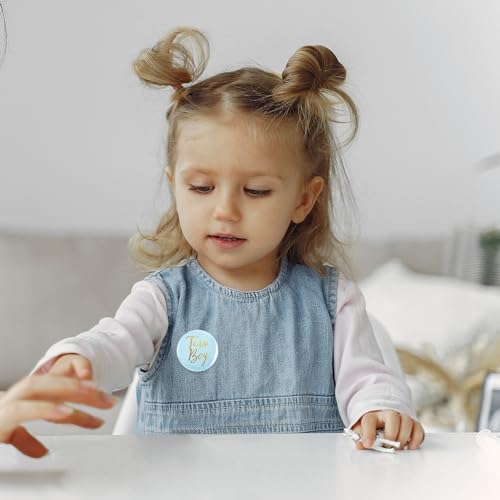 24 Stück Geschlecht Offenbar Button Team Boy und Team Girl Button Blau und Rosa Button Pin, Abzeichen Rund Pinback Knopf Pins, Gender Reveal Pins Baby Shower Buttons, für Baby Shower Party Dekoration