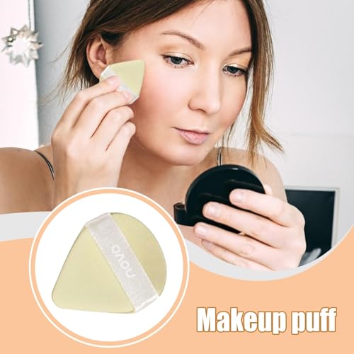 Applicateur de maquillage de bouffée, Face Powder Puff,Face Soft Triangle Makeup Puff - 6x Cosmetic Foundation Applicator Triangle Face Puff pour une utilisation humide et à sec, outils de – Image 4