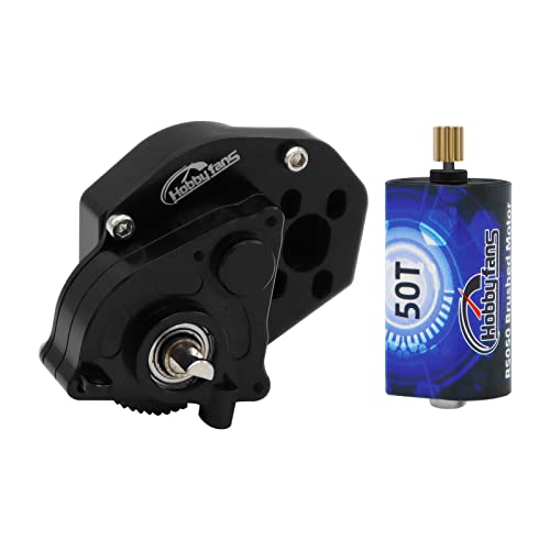 Hobby Fans Rc Motor 050 50T Brushed Motor With Aluminum Alloy Transmission Gearbox For Axial Scx24 Axi00002 Axi00001 Axi90081 Axi00006 Axi00005 1/24 Rc Crawler Upgrade Parts (Assembled) #TOP8