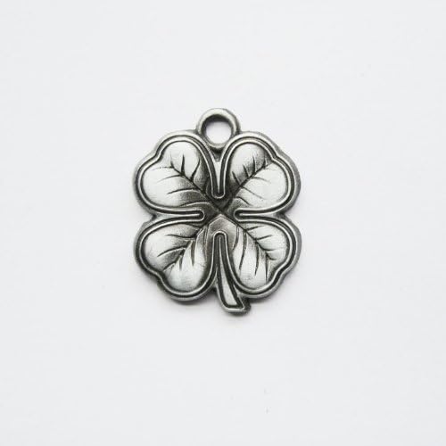 Irish Four Leaf Clover Wallet Keychain (Plain Metal Finish)