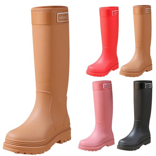 Gummistiefel Damen Hoch Wasserdicht Regenstiefel Arbeitsstiefel Schlupfstiefel Regenschuhe Rain Boots Rutschfeste Gummistiefeletten Garten Stiefel Sicherheitsstiefel Berufsstiefel Angelstiefel