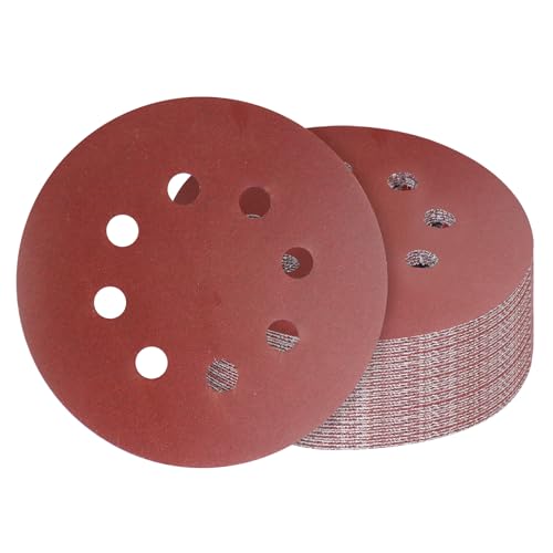 5 Inch 8 Hole Sanding Discs Hook and Loop 20 PCS 120 Grit Round Sand Paper Disc (120 Grit)