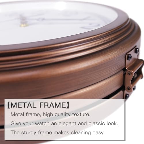 Image of Bestime 17inch Metal Case Double Side Clock. Antique Copper Look. Indoor /Outdoor Garden