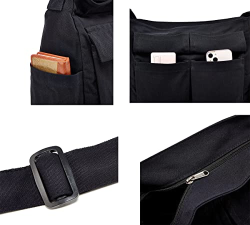 Bolso Tote Grande de Lona con Múltiples Bolsillos para Hombre y Mujer miniatura 6