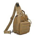 WLXW Taktische Schultertasche Für Herren Kleine Umhängetasche Multifunktionale Brusttasche EDC-Schultertasche Für CS-Jagd-Airsoft(TAn)
