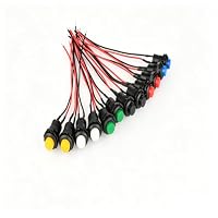 Gebildet 12pcs 12mm Vorverkabelt Latching Druckknopfschalter,SPST EIN-AUS AC 250V/1.5A 125V/3A,Plastik Mini Drücken Taster Schalter für PC,Tischlampe,Haushaltsgeräte – Ansicht 6