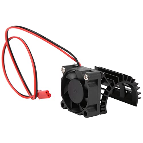 RC Car Boat Model Heat Sink, Toy Cars Boat Upgraded Fan and Cooling Fan and Upgrade Heat Sink with JST Plug for 380/390 Motor 1/16 Remote Control Car Boat Model (Black)