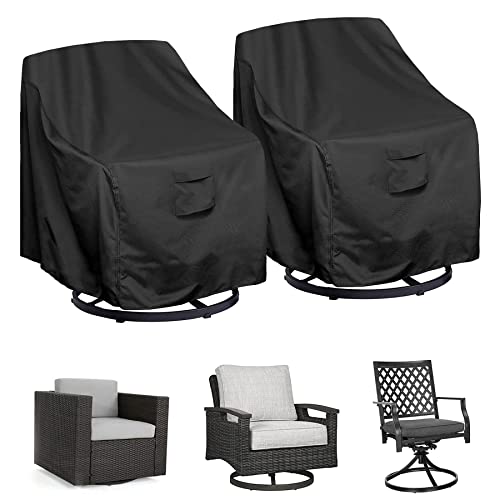 Womaco Patio Swivel Chair Cover Waterproof Outdoor Swivel Chair Slip Covers Outside Small Large Oversized Wicker Lawn Club Chair Furniture Protector (31" Wx31 Dx38 H(2 Pack)) #TOP14