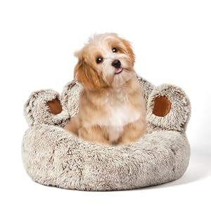 Calming Cat & Dog Bed, Anti-Anxiety Donut Pet Cozy Soft Round Cute Washable Bed for Medium Sized Cat & Dog (28”)
