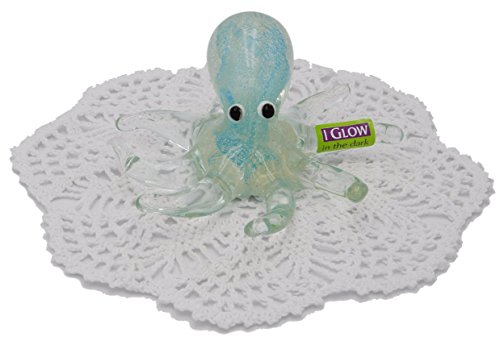 Beachcombers Coastal Life Decorative Ocean Animal Figurines with Westbraid Doily (Glowing Octopus, 03333)