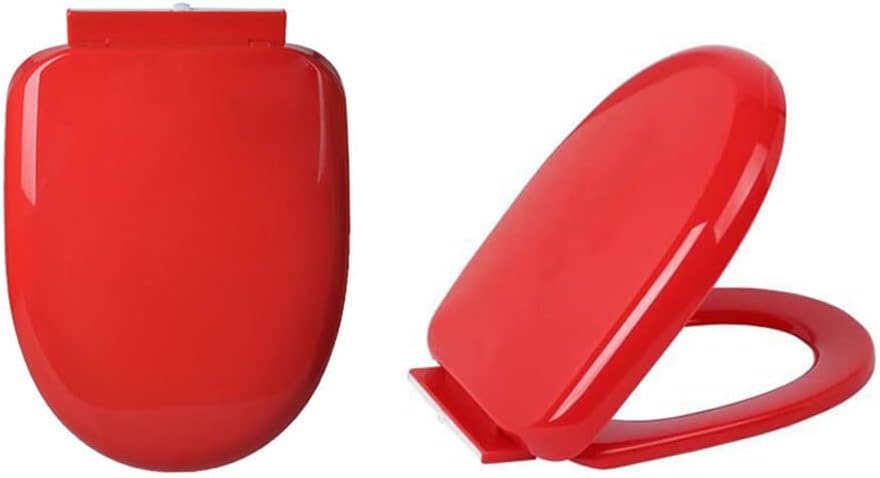 Toilet Seat, Toilet Seats, U Shaped Toilet Seat Cover with Soft Close & Quick Release, PP Plastic Color Toilet Seat Slow Close Easy to Install,Red (Color : Purple)