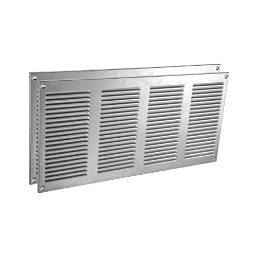 Vent Systems Galvanizada 200 x 400 mm cubierta de ventilación de aire parrilla metal con pantalla de protección de plagas integrada cubierta de ventilación HVAC para mejoras en el hogar - Paquete de 2