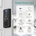 Smart Lock, Biometric Door Lock, 5-in-1 Keyless Entry, App Control, Black - Image 5