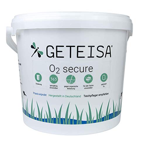GETEISA O2 Secure 2,5 kg • wirkungsvolle Abhilfe bei Sauerstoffmangel im Teich, Gartenteich, Schwimmteich, Gartenteich Cover