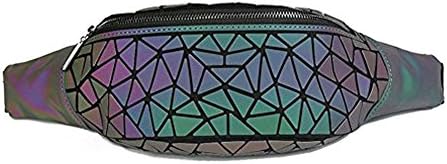 Women Geometric Luminous Waist Bag Fanny Pack Sport Outdoor Travel Chest Bag Purse