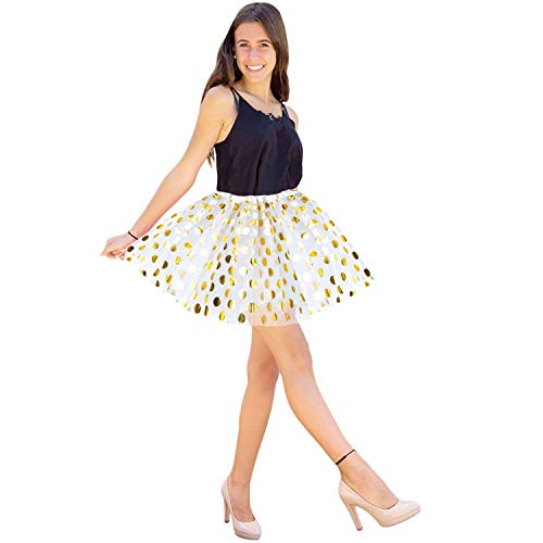 Oblique Unique® Tutu Tütü Reifrock Unterrock Petticoat Damen Frauen Rock gepunktet als Kostüm Accessoire für Fasching Karneval Motto Party...