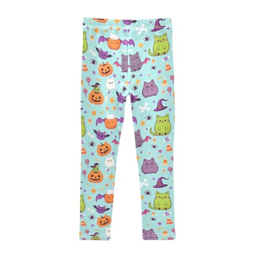 senya Girls Printed Leggings Yoga Pants Wings Cat Pumpkin Pattern for Kids in 4t to 10 Years, 4T2