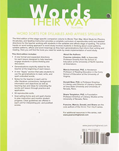 Words Their Way: Word Sorts for Syllables and Affixes Spellers (Words Their Way Series) - Image 2