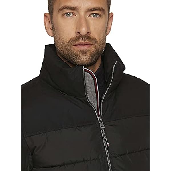 TOM TAILOR Uomini Gewatteerde bufferjas met contrasterende ritssluiting