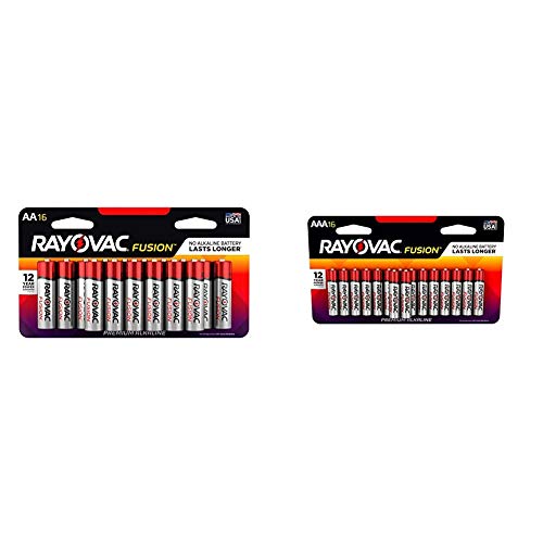 Rayovac Fusion AA Batteries & AAA Batteries Combo Pack, 16 AA and 16 AAA (32 Count)