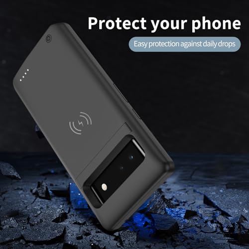 image for Fraternize Pixel 6 Charger Battery Case 10000mAh, Qi Wireless Charging