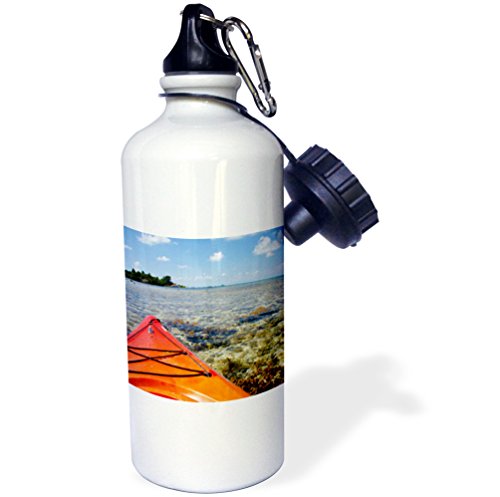 3dRose Belize Caribbean Sea Kayaking Water Bottle 21oz