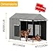 Outdoor Dog Kennel Cover with Roller Shades 600D Heavy-Duty Full Coverage Mesh Windows All Sides Open Universal Windproof UV Resistant Cover Only,Gray,8×4×6FT