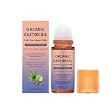 Bio-Rizinusöl mit Rosenquarz-Roller, Organic Castor Oil Rose Quartz Roller Ball,Bio-Rizinusöl-Roll-on, Rizinusöl Bio Haare, Wimpern, Augenbrauen, Haut, für alle Hauttypen geeignet