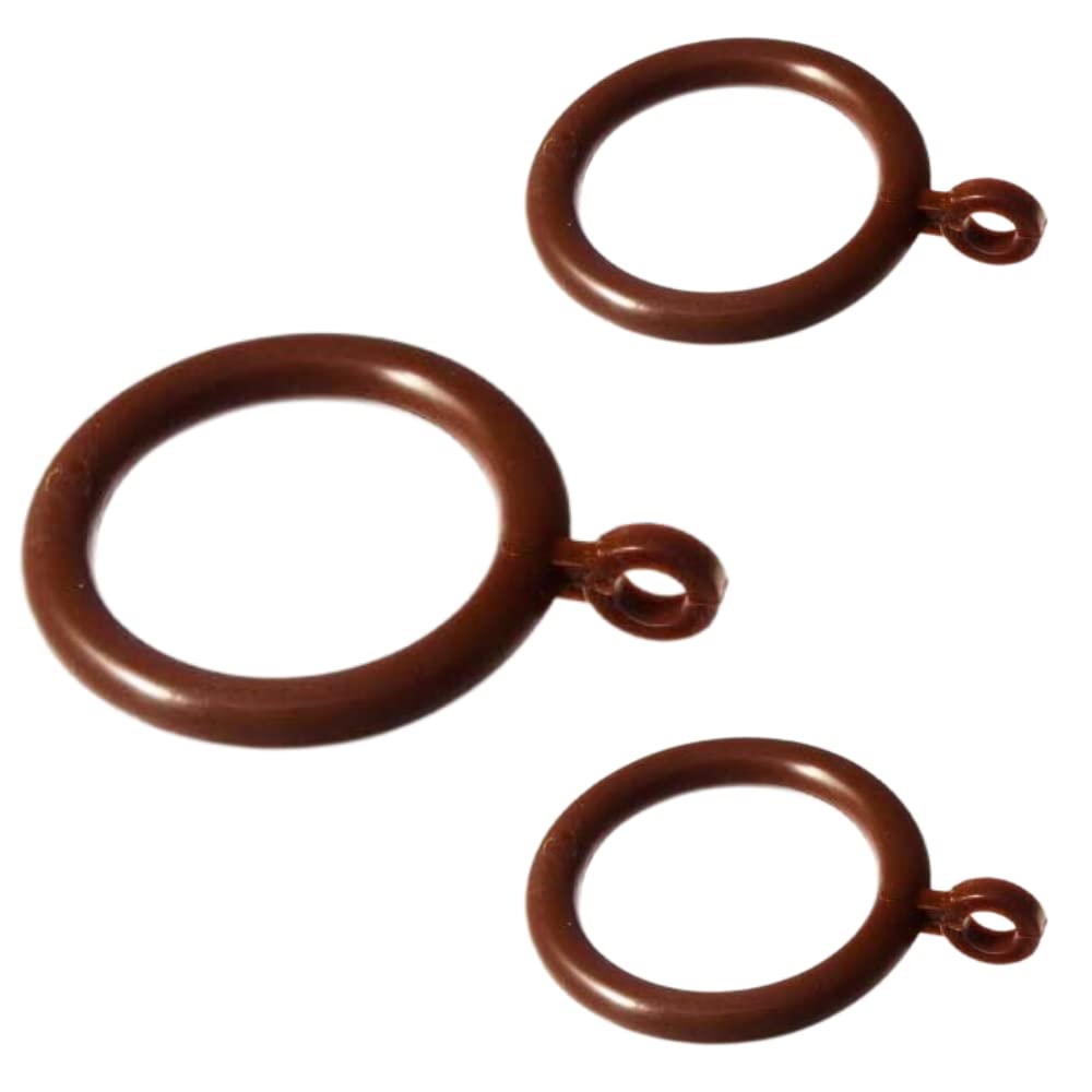 Sisi Uk Dark Brown Curtain Rings Plastic Curtain Drapery Pole Rod Rings With Fixed Eye Hanging Hooks For Curtain Rods Poles Window Or Door Curtain Poles 36Mm- Pack Of 20.