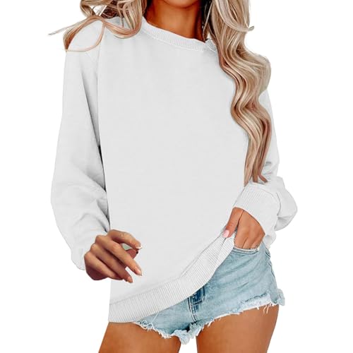 Image of Women Crew Neck Sweatshirts Fall Casual Oversized Sweat Shirts Long Sleeve Cute Preppy Sweatshirt Comfort Pullover