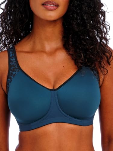 Freya Active Sonic - Brasier deportivo moldeado con aros para mujer, Leopardo medianoche, 85D
