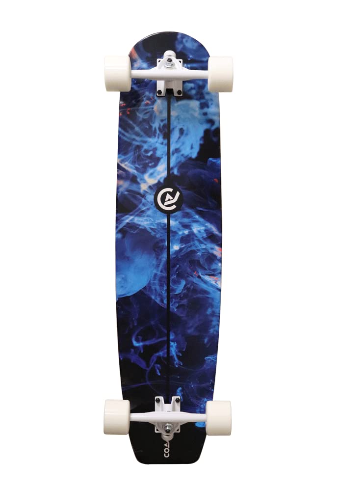 Coasto Longboard Azur 36'' Skateboard Balade Carving Dancing Freeride Cruiser Tout Terrain Bleu