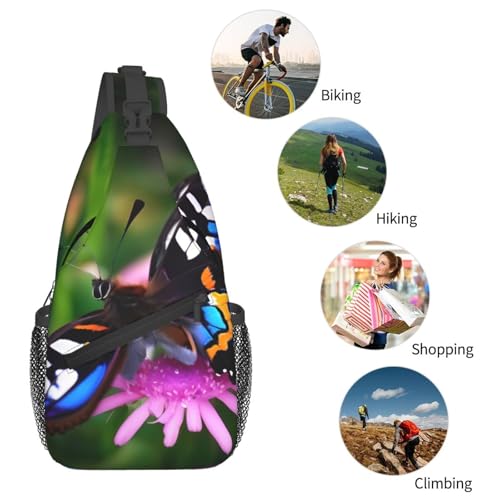 Mochila urbana bandolera con estampado de mariposas miniatura 6
