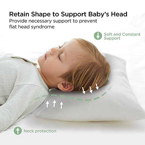 Duomiaomiao 100% Natural Toddler Pillow, 13X18 Soft Renewable Fiber Hypoallergenic Baby Pillows For Sleeping With 100% Cotton Pillowcase, Small Pillows For Sleeping And Traveling #TOP3