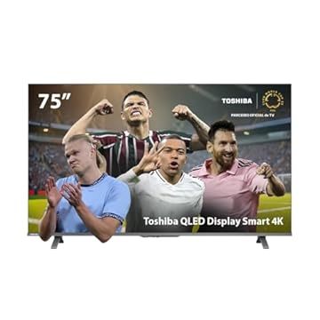 Smart TV QLED 75" 4K Toshiba 75C450NS Google TV 3 HDMI 2 USB Wi-Fi - TB037M