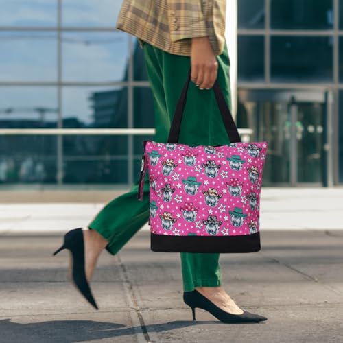 Image of NGIL Medium Top Zipper Closure Canvas Tote Bag with Attached Matching Coin Purse For Moms and Nurses