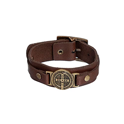 Intercession St Benedict Genuine Leather Protection Bracelet - Made in Brazil2