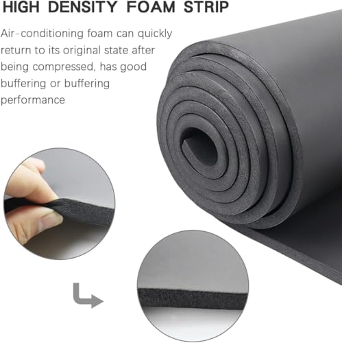 Image of DGSL Foam Insulation Neoprene Sheets No Adhesive, 13''W x 79''L x 2 /5''T | Weatherproof Soundproof Padding for Automotive, Multi-Function Soundproof Large Closed Cell Neoprene Rubber Roll, Black