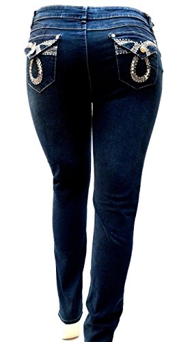 Jack David Dark Blue Women's Plus Size Stretch Midrise Denim Jeans Pants Skinny Leg4