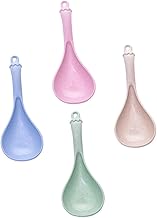 Garneck 4Pcs Colher De Sopa De Palha De Trigo Colheres De Silicone Colher De Sopa Chinesa Colher De Sopa De Trigo Talheres De Metal Colheres De Sopa Asiática Utensílios De Cozinha