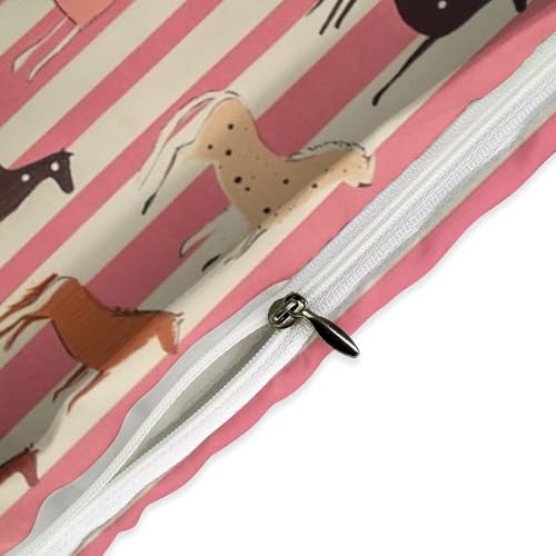 Juego de ropa de cama de caballos con cremallera y 2 fundas de almohada de microfibra suave 5