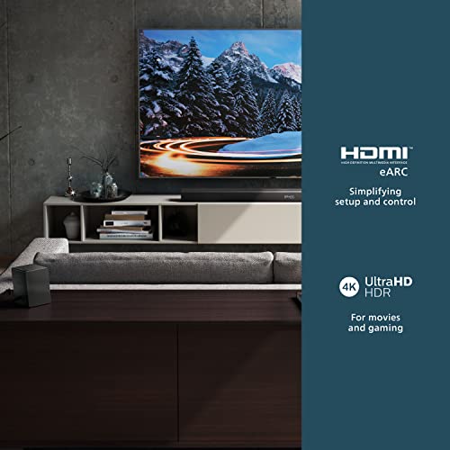 Image of PHILIPS B8967 5.1.2 Channel True Surround Soundbar with Wireless Rear Speakers and Subwoofer, Black