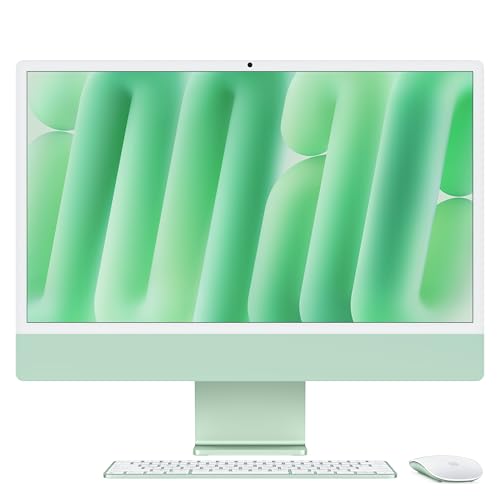 Apple M4 çipli iMac Hepsi-Bir-Arada Masaüstü Bilgisayar: 8 çekirdekli CPU, 8 çekirdekli GPU, 24 inç Retina Ekran, 16 GB Birleşik Bellek, 256 GB SSD Depolama, Uyumlu Aksesuarlar. Yeşil