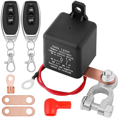Mata1 Kill Switch for Car Battery, Remote Disconnect Isolator, 200 amp 12 V, Top Mount Kill