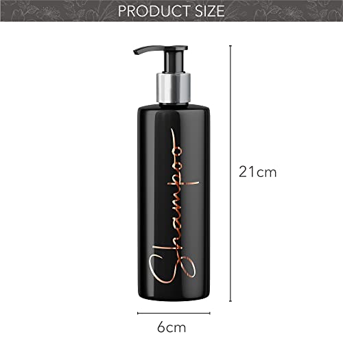 Print Maniacs Mrs Hinch Inspired Black Personalised Dispenser Silver Pump Bottles Set 6 (COPPER, F2), 500ml - Image 2