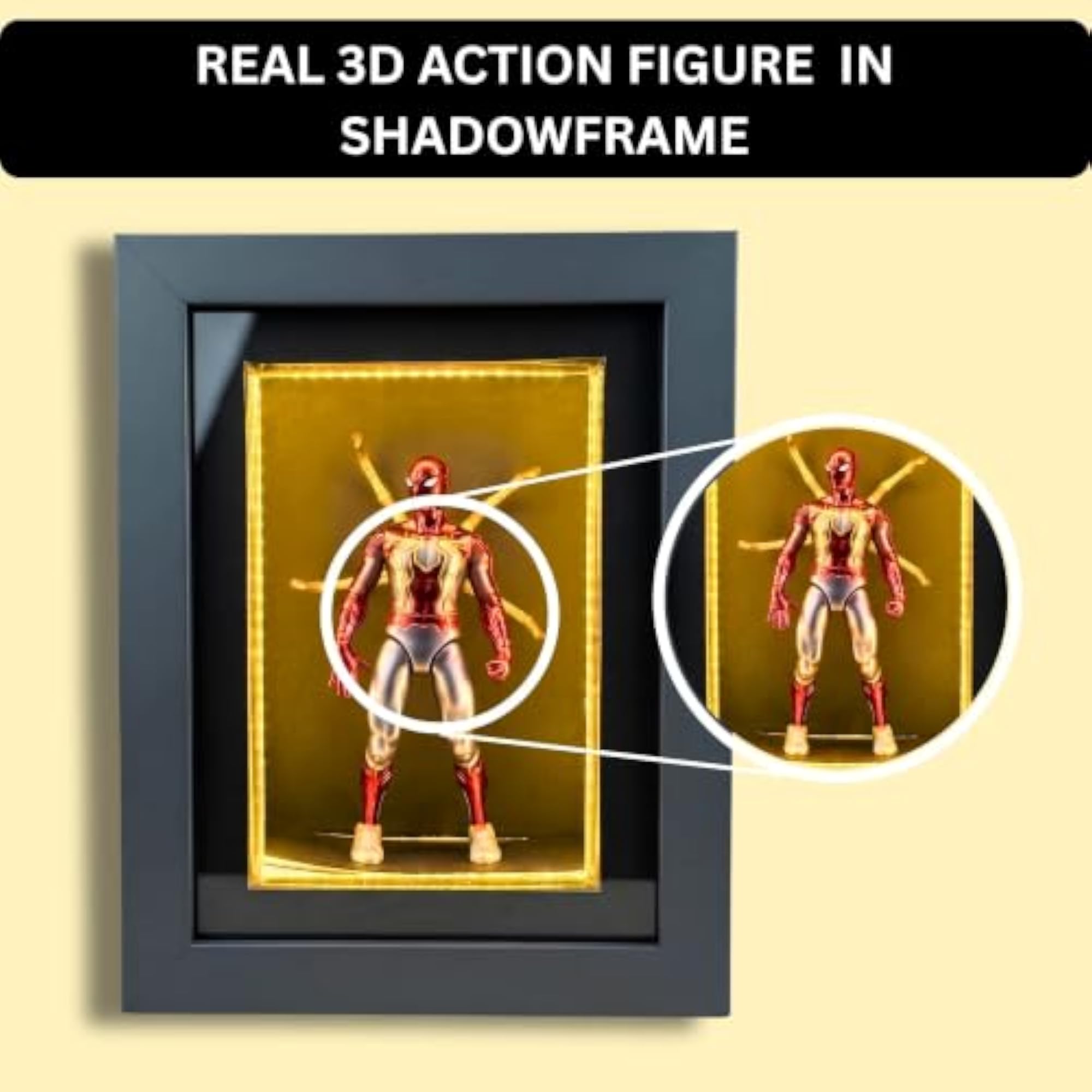 Spiderman LED Action Figure Shadow Box Frame Display